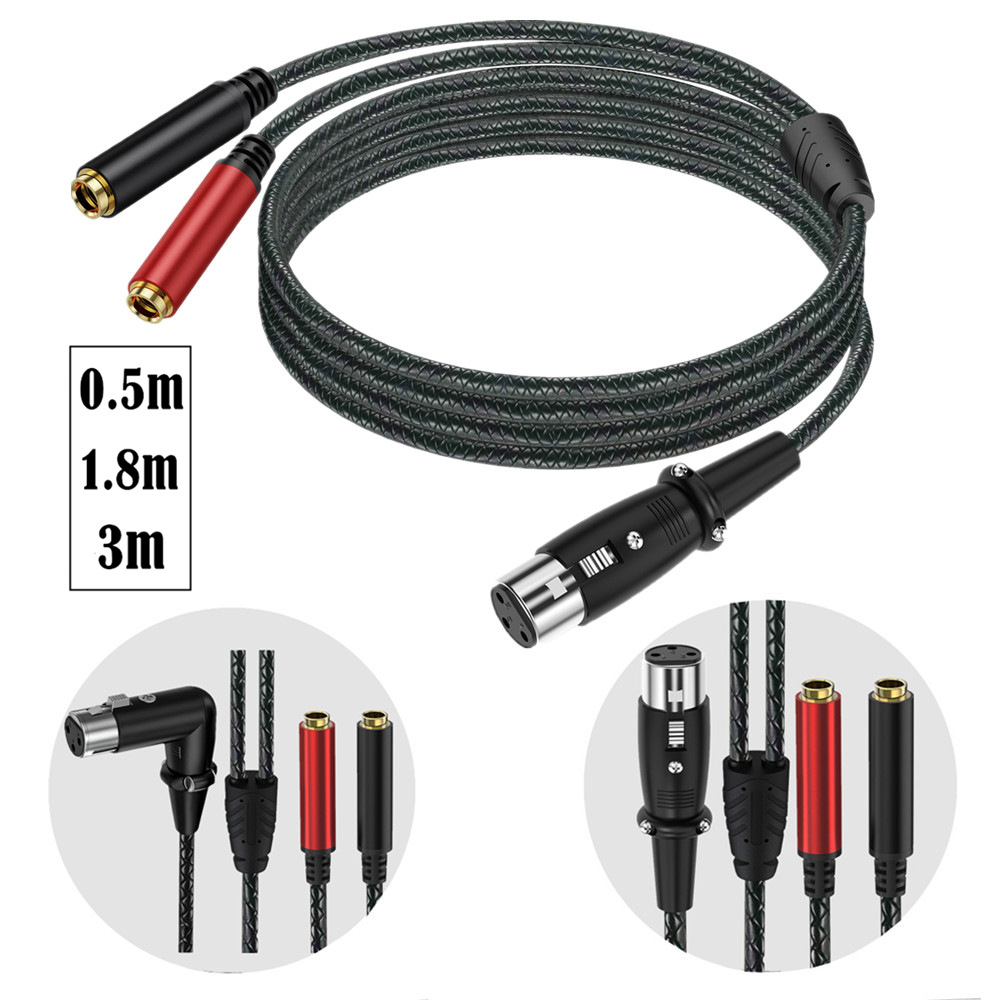 3Pin XLR Female To Dual 6.35mm - Earphone Splitter Jack 评论和价格