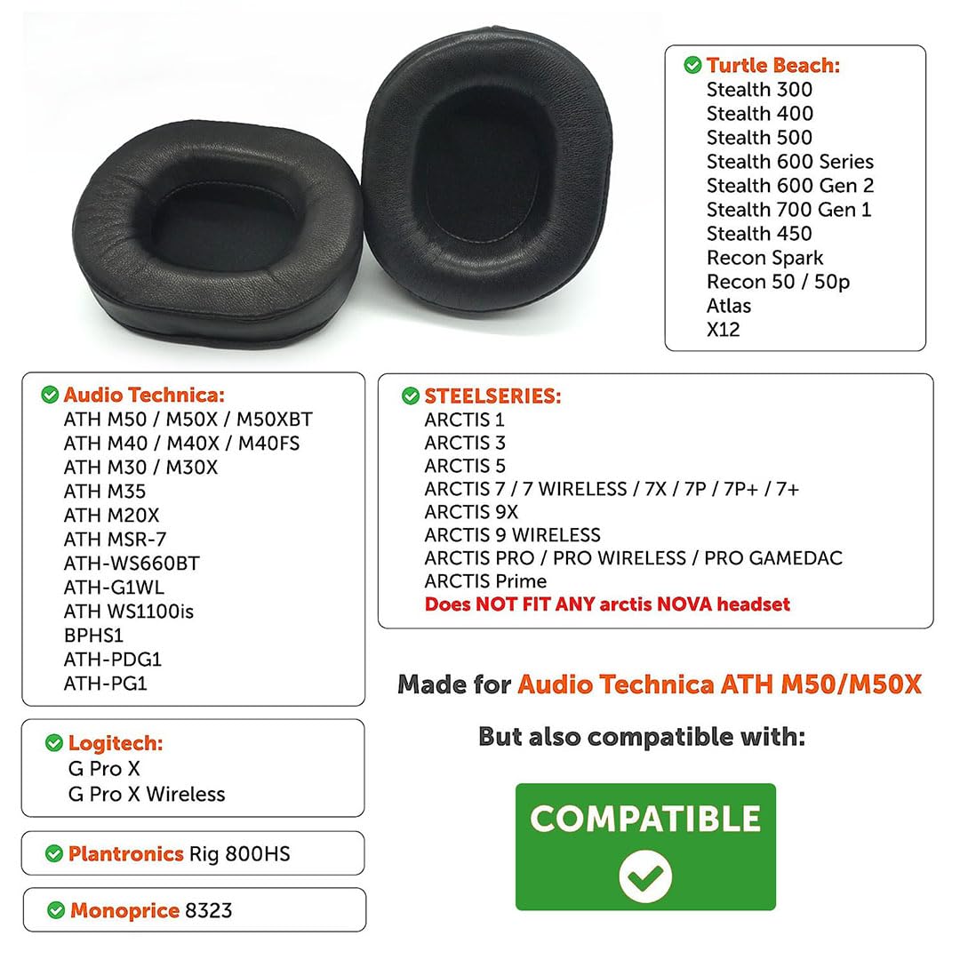 Replacement Lambskin Earpads f - Audio Technica Headphone Ath-M50X 评论和价格