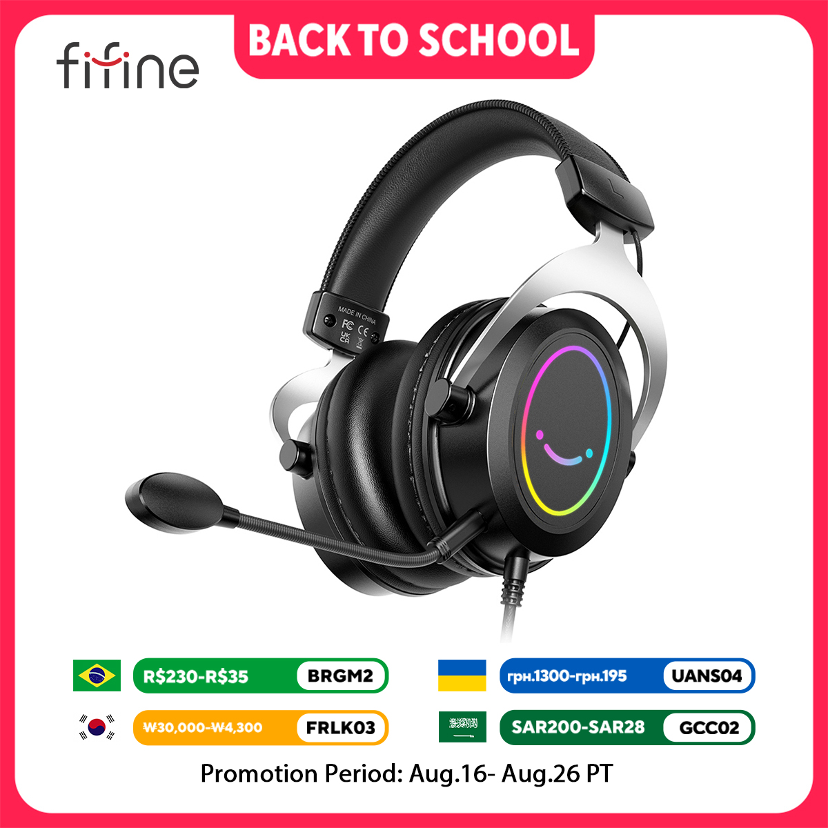 FIFINE Gaming Headpset with Dy - Gaming Headset Rgb 评论和价格