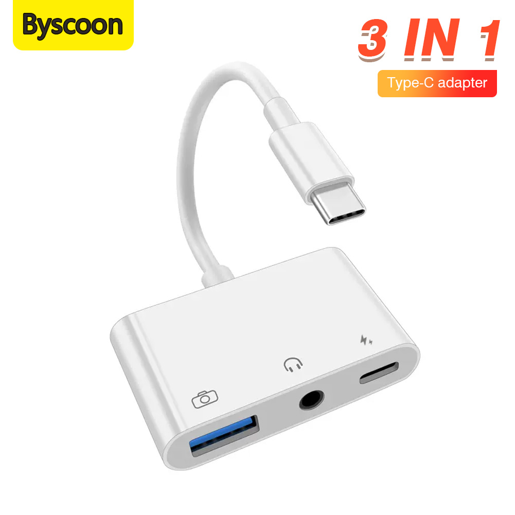3 in 1 Type C to 3.5mm Jack Ea - Earphone Splitter Jack 评论和价格