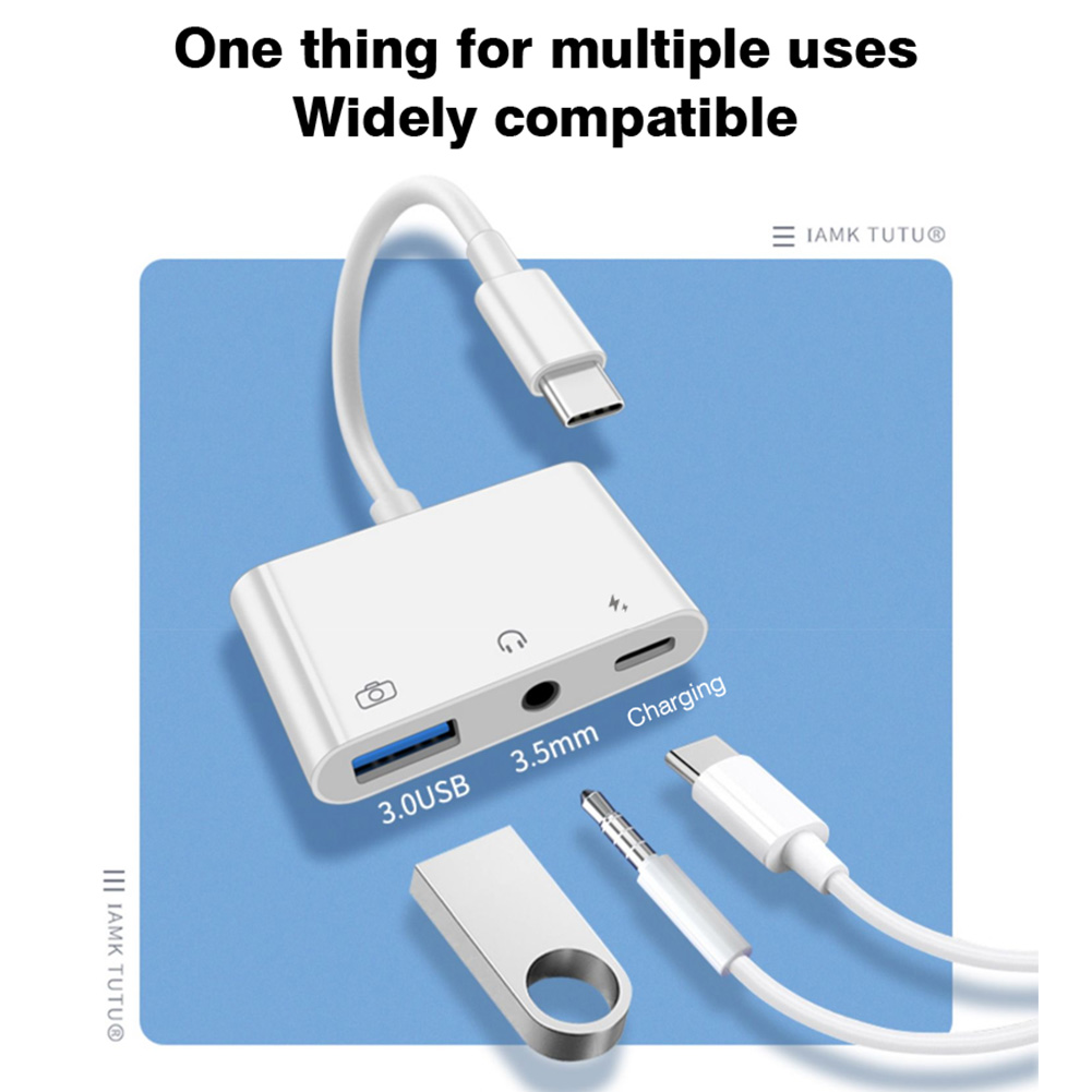 3 in 1 Type C to 3.5mm Jack Ea - Earphone Splitter Jack 评论和价格